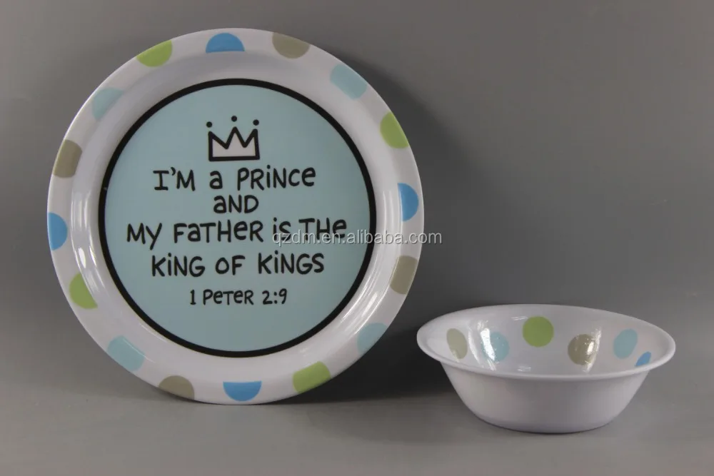 Famous Design Melamine Round Plate And Cereal Bowl For Baby