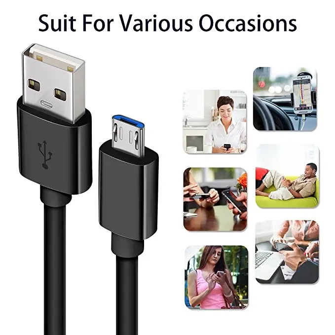 Micro USB charging cable, Android phone Fast charger cord with Extra Long length for Samsung Galaxy S7 Edge/S7