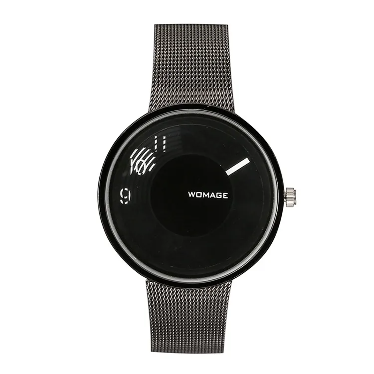 New Arrival Style Creative Turning Womage Quartz Watches Mesh Stainless