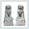 Natural stone carved outdoor durable Chinese Fengshui art work marble fu dog statue