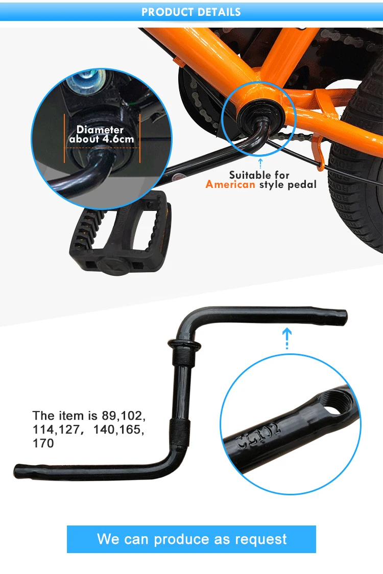 Strong steel one piece crank bike