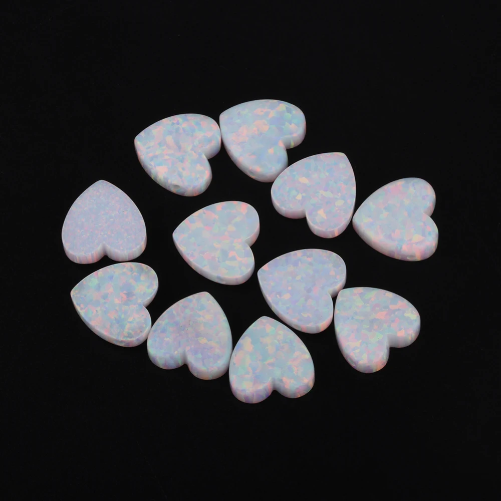 心形双扁平 op17 合成蛋白石宝石珠宝制作