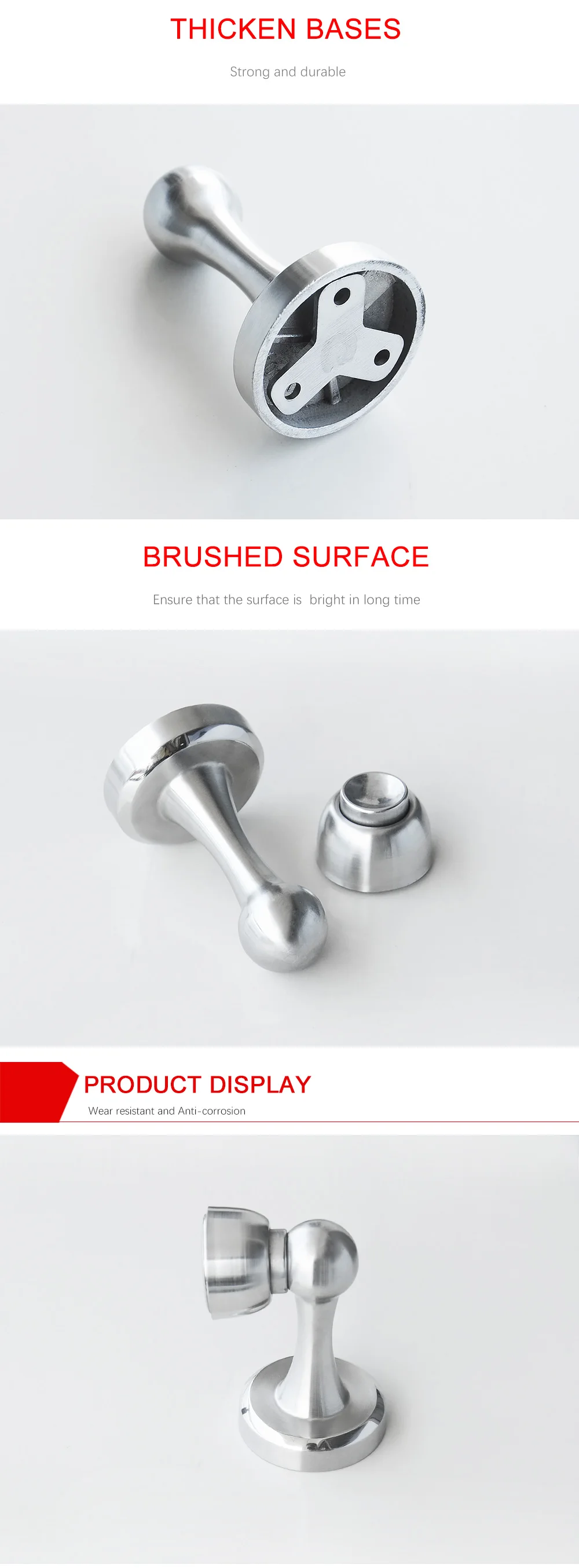 Glass Shower Door Stop Closing Door Retainer Solid Stainless