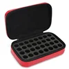 32 bottles oil storage containers portable traveling double zipper custom eva leather hard case carrying essential oil case
