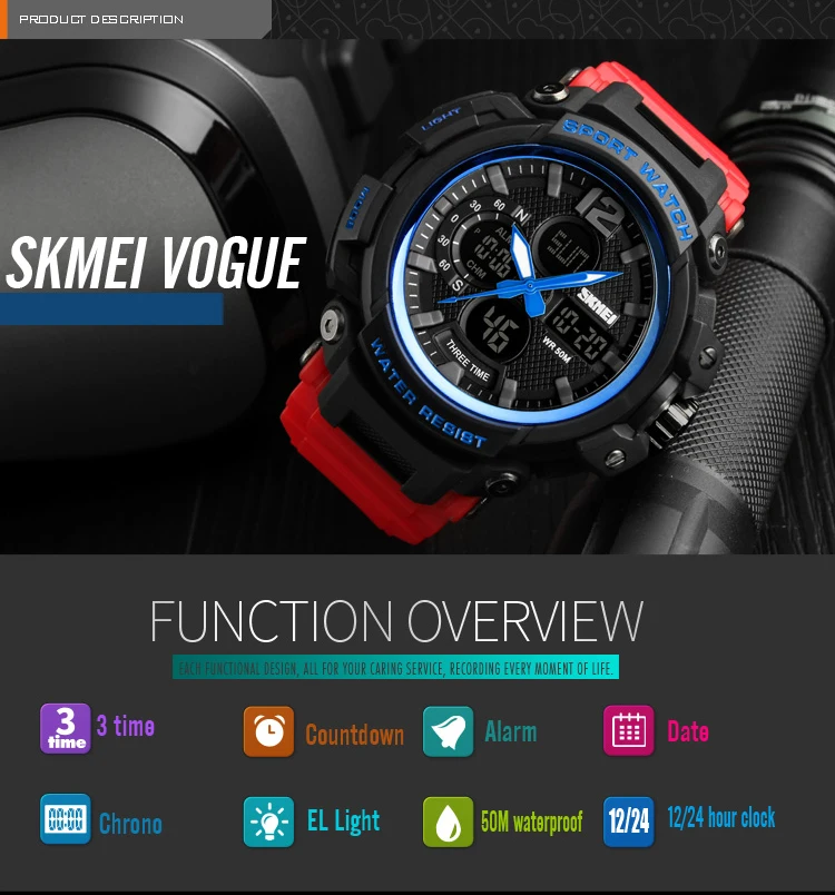 2018 New Fashion Chronograph Watch Skmei 1343 Montre Homme Sport ...