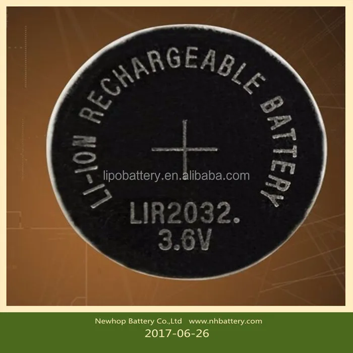 New LIR2032 CR2032 Rechargeable LI-ION 3.6V Coin Button CMOS Battery