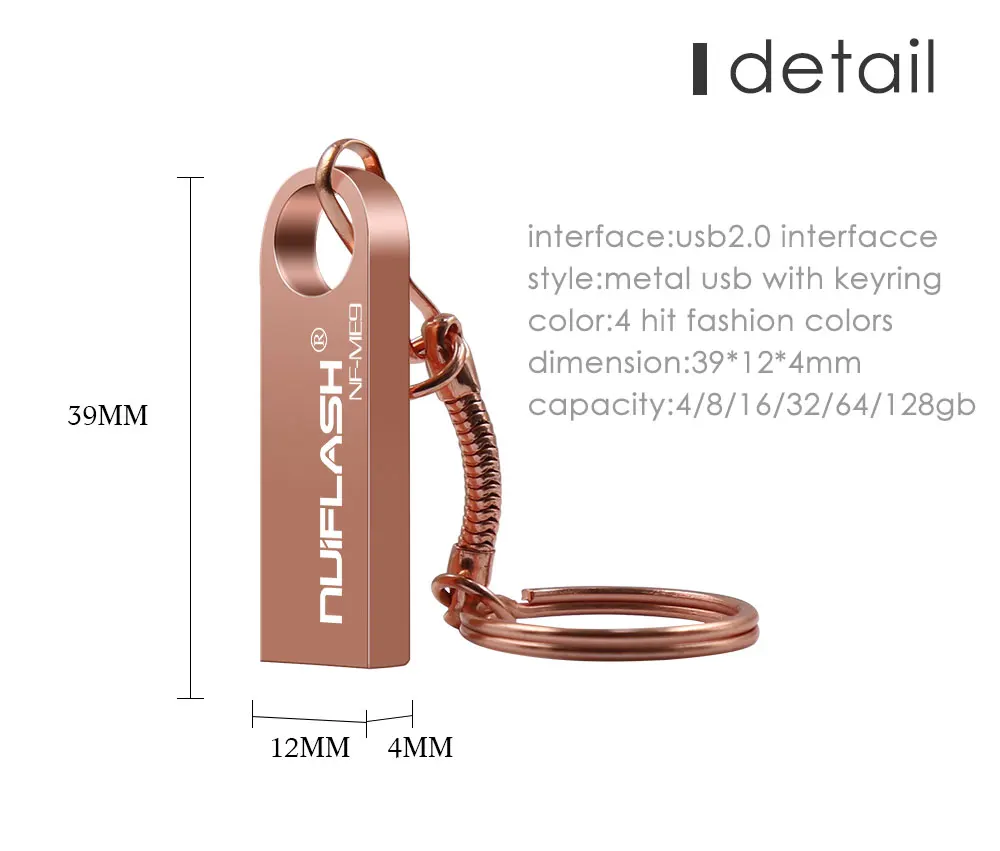 Colorful Custom Promotional Metal USB Key 16GB pendrive 32GB 64gb 4gb usb flash drives 128gb pen drive with key ring - ANKUX.COM