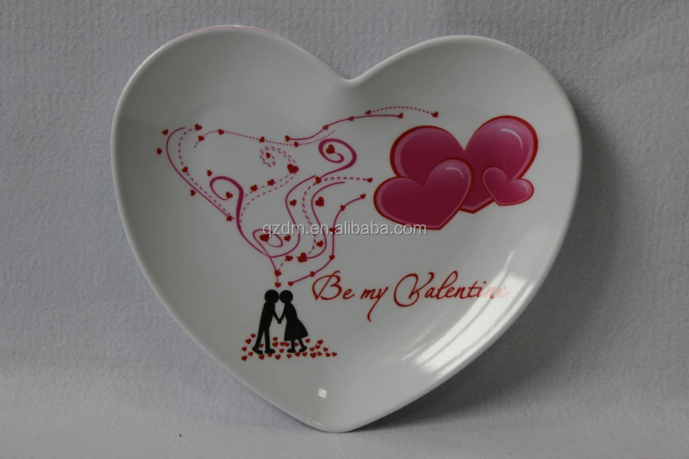 Small Melamine Heart Shape Plate,Plastic Heart Plate