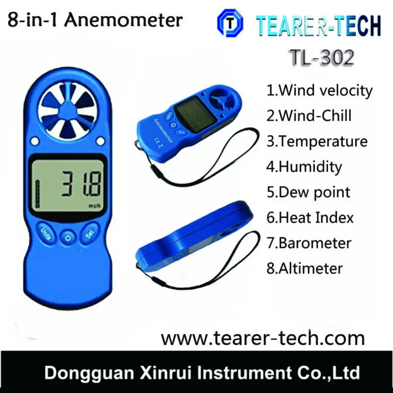 8in1 Handheld Weather Meter With Temperature,Humidity,Dewpoint,Heat