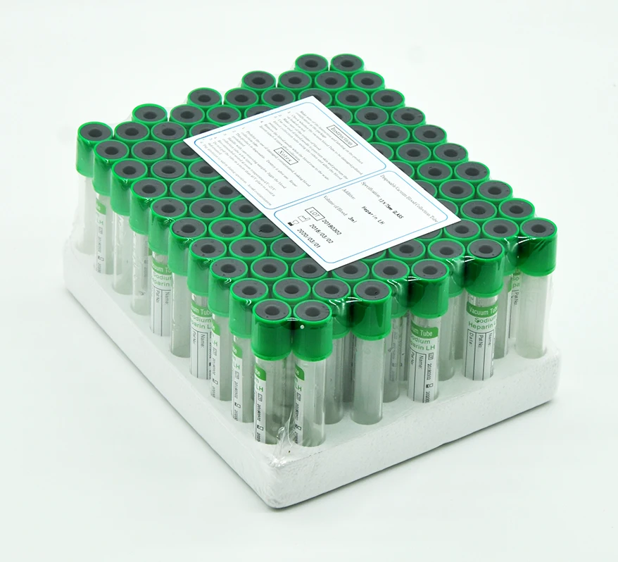 Vacutainer Green Blood Collection Tubes Heparin Additive Vacuum Blood