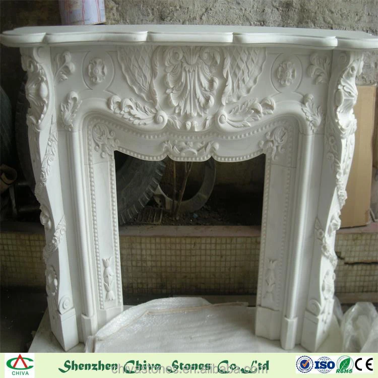 Natural Stone Marble Wall Mounted Gas Fireplace Marble Fireplace