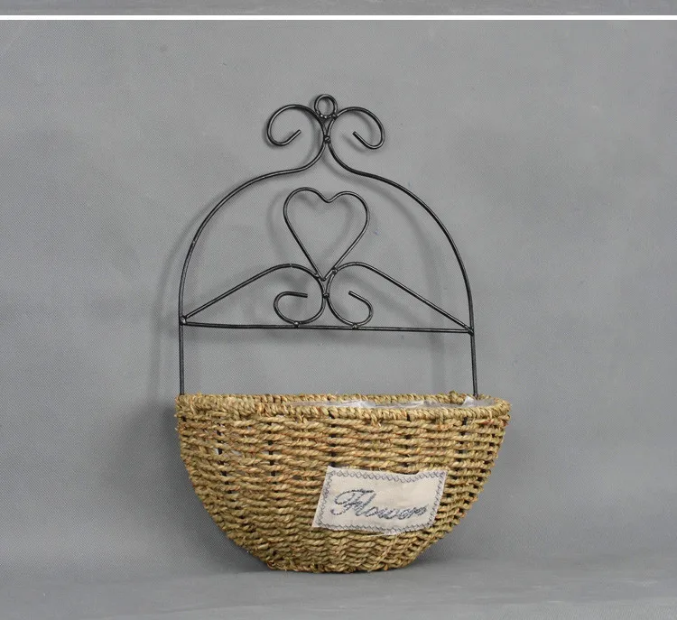 Seagrass Storage Basket with Iron Haning Frame