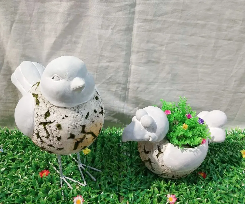 镁氧化物工艺品氧化镁雕像鸭花盆用于园艺装饰