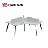 Metal leg V shape 3 persons desk workstation 120 degree office partition