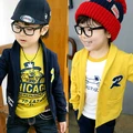 2016 spring autumn children coat baby boy solid long sleeved v neck cardigan jackets for boys