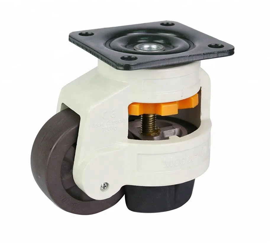 Factory Price Black Coating Aluminum Alloy Housing Heavy Duty Leveling Adjustable Nylon Caster Wheel