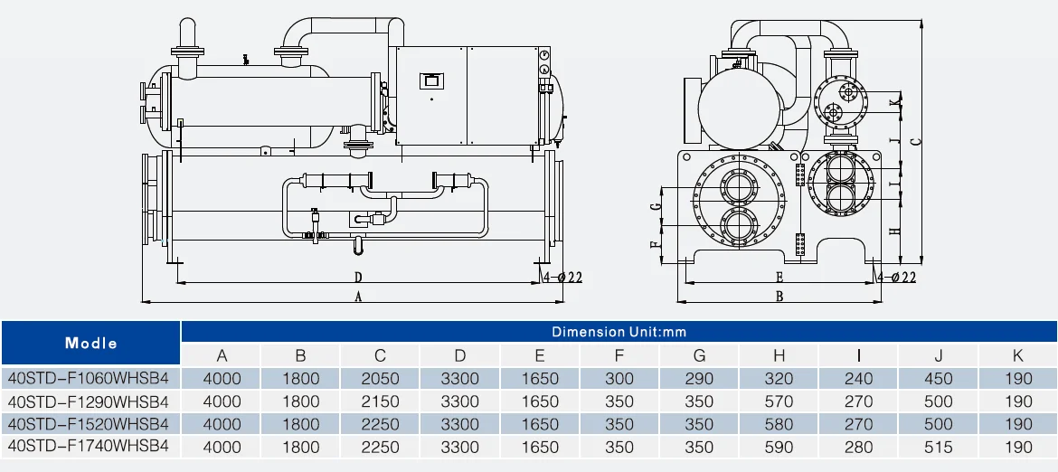 Heat pump water, industrial heating unit, underfloor heating