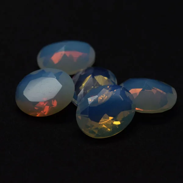 特殊椭圆形合成蛋白石白色玻璃石