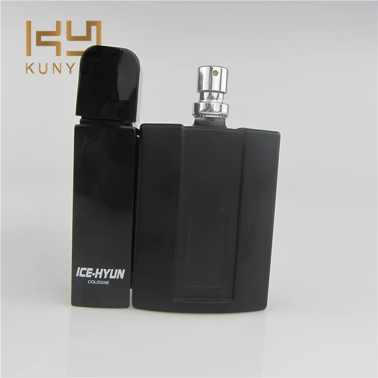 50ml Black Square Cologne Glass Perfume Bottle With Cap - Buy Perfume ...