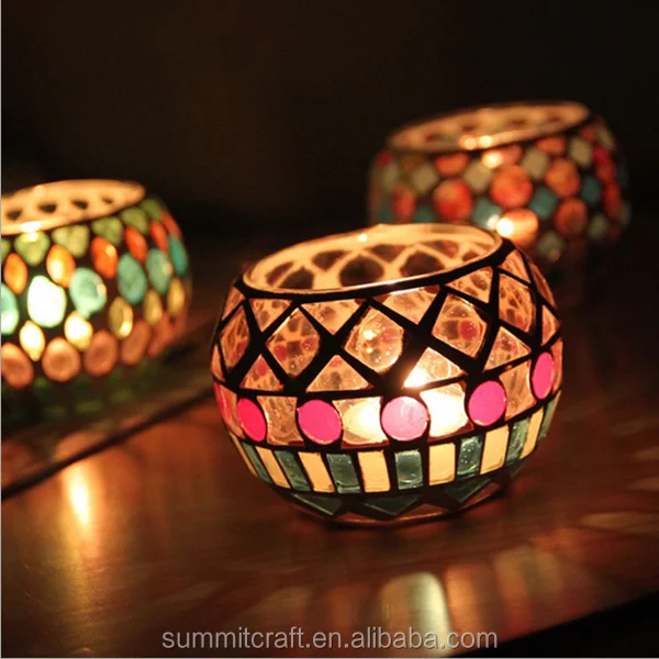 Round Shape Glass Mosaic Candle Holder Moroccan Lanterns Tealight Holder Buy Moroccan Lanterns