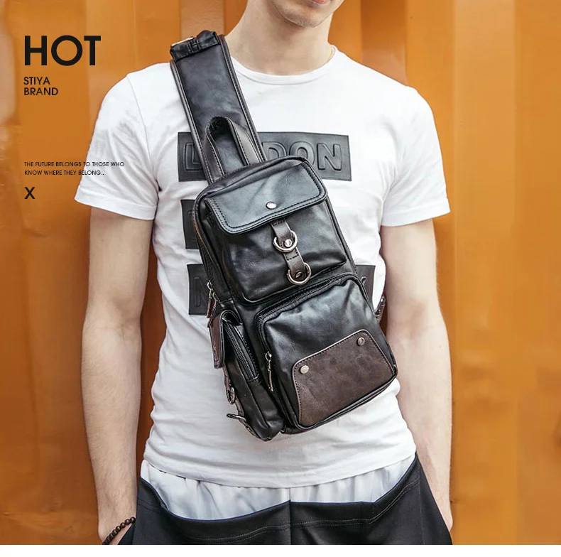 Wholesale Waterproof Leather Sport Sling Crossbody Shoulder Waist Bag ...