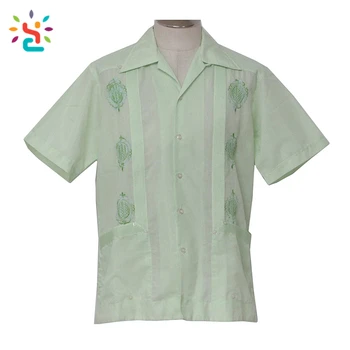 100% De Manga Larga Lavada Orgánica De Lino De Verano Para China Lino 100% de los hombres Guayabera camisetas de manga