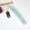 Hebei factory wholesale high-end fur key chain mink hair tail jewelry car key chain dyeing.