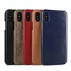 Genuine Lehter Cover Microfiber Lining Protective Case Slim Fit Vintage Shell Hard Back Cover For iPhone X