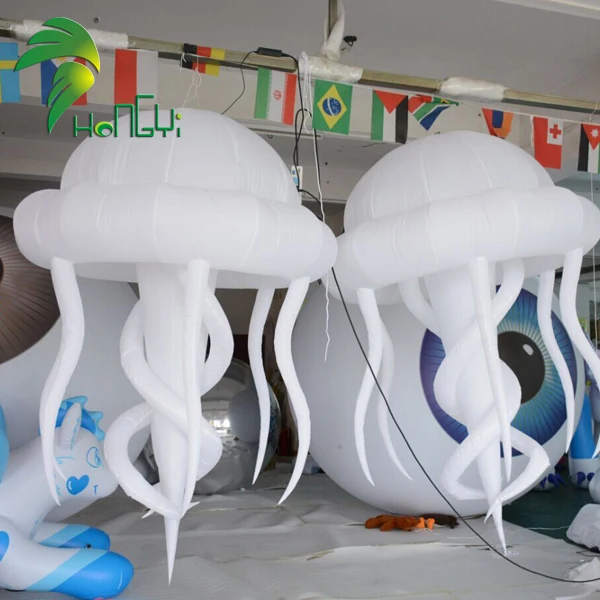 Hanging Led Huge Inflatable Decoration Jellyfish Balloon For Party