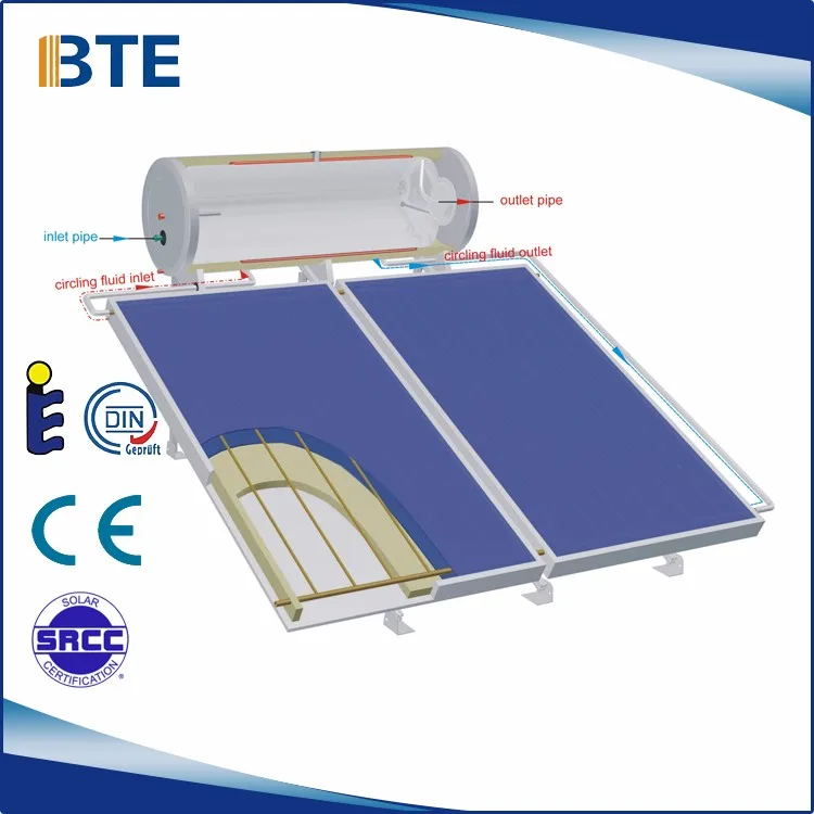 Hot Sale Pressure 150L roof flat-plate solar water heater system with high quality