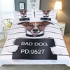 wholesale on sale custom 3d digital printed polyester bed sheets sets with dog print