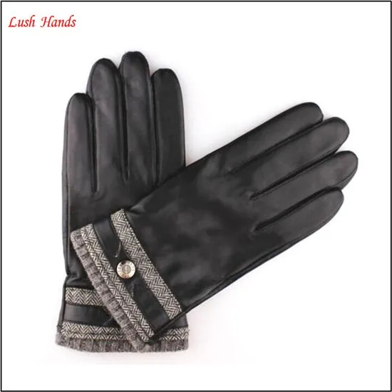 New Style Genuine Sheepskin men's Winter Warm Leather Gloves