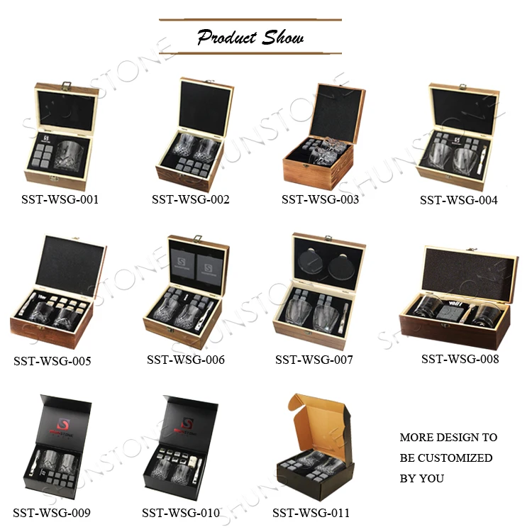 Cigar Cutter Gift Set Whiskey Cigar Glass In Wooden Box Whiskey Stones