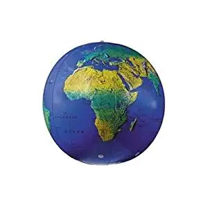 SCBRE-15601-6 - INFLATABLE TOPOGRAPHICAL GLOBE 12IN pack of 6