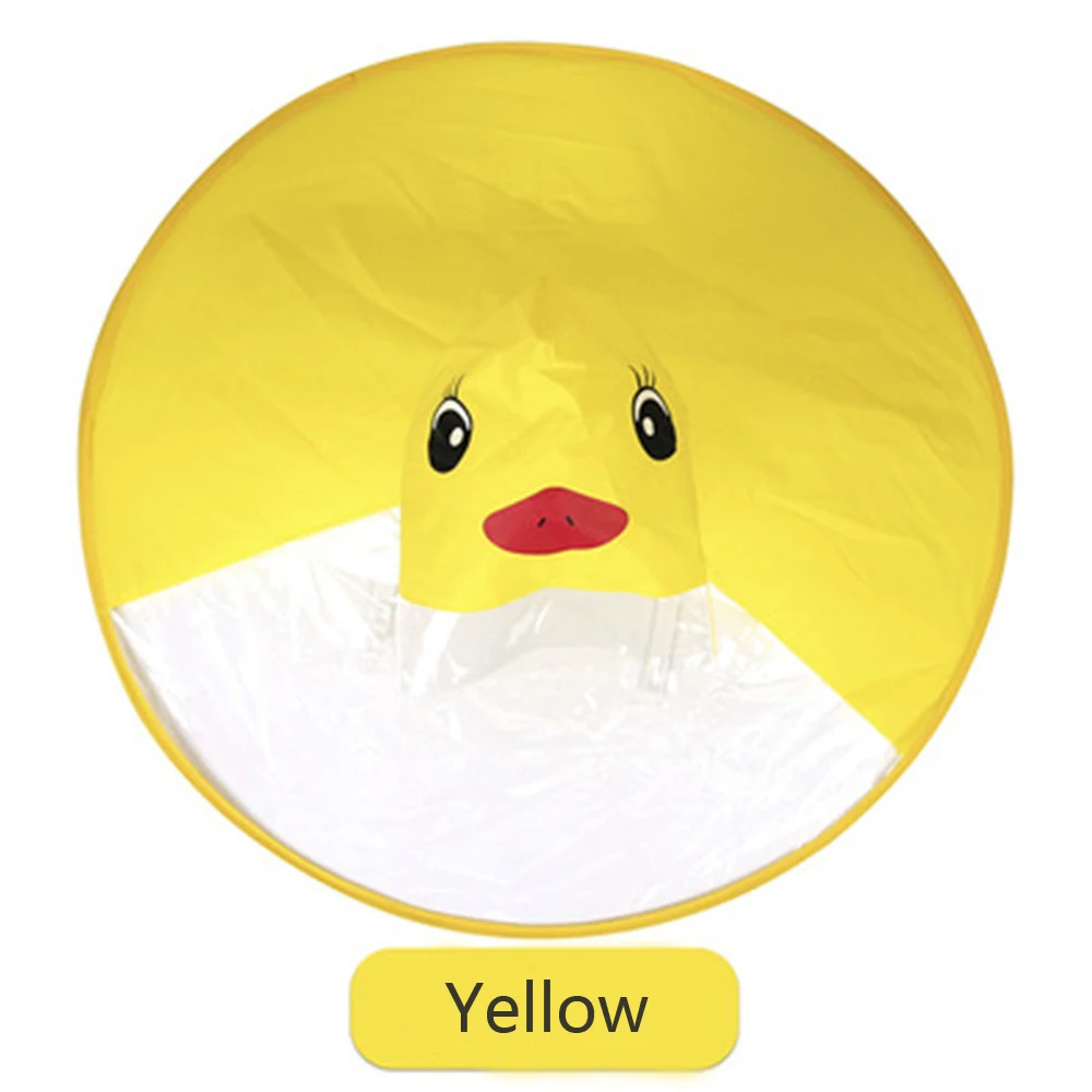 Kids Cute Ufo Rain Coat Children Creative Umbrella Hat Magical Hands Free Raincoat Cute Duck Rain Gear