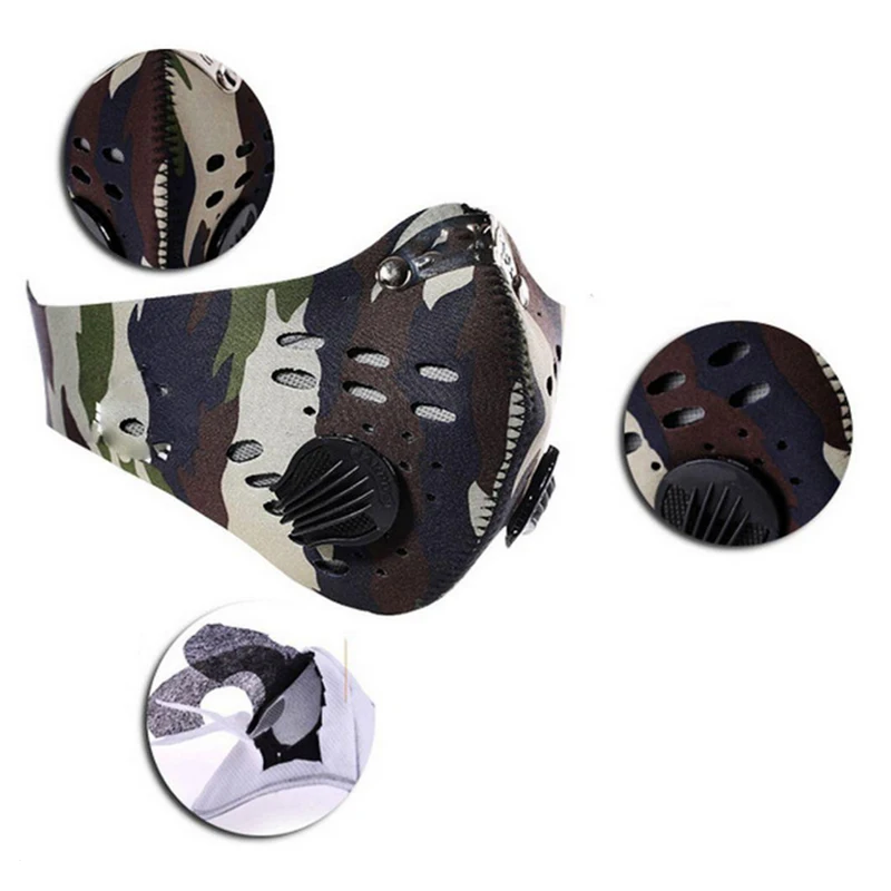 Outdoor bicycle riding half face activated carbon anti smog neoprene face protect mask