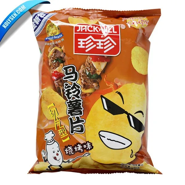 KOLYSEN Packaging Bag Custom Printed Potato Chips Plastic Food PE Snack Heat Seal Gravure Printing Shrink Bag Moisture Proof