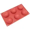 Silicone Small Semi Circle Cake Mold-6 Cavities Baking Mold Non-Stick Silicone Cake Pan