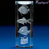 Swimming Fish Laser Engraved Crystal Cube For Children Room Decoration