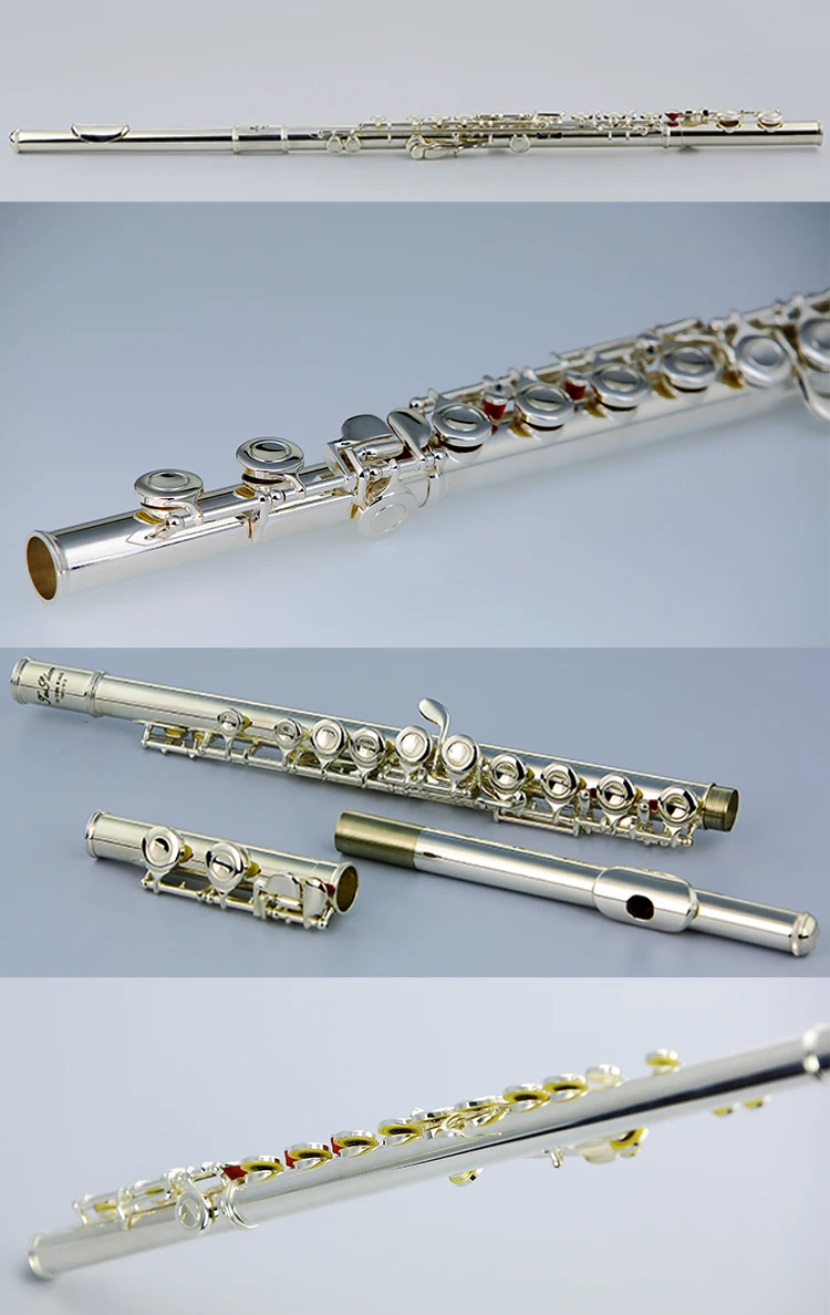 Tuning Rod Gloves and Cleaning Cloth Screwdriver Jiayouy Silver Plated Closed Hole Flutes C 16 Key Student Flute Beginner Professional Grade Flute with Case 