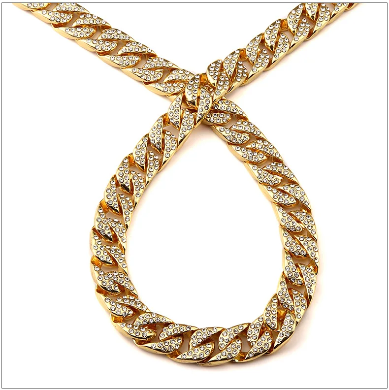 bling high quality diamond chain, 18 k gold necklaces, cuba