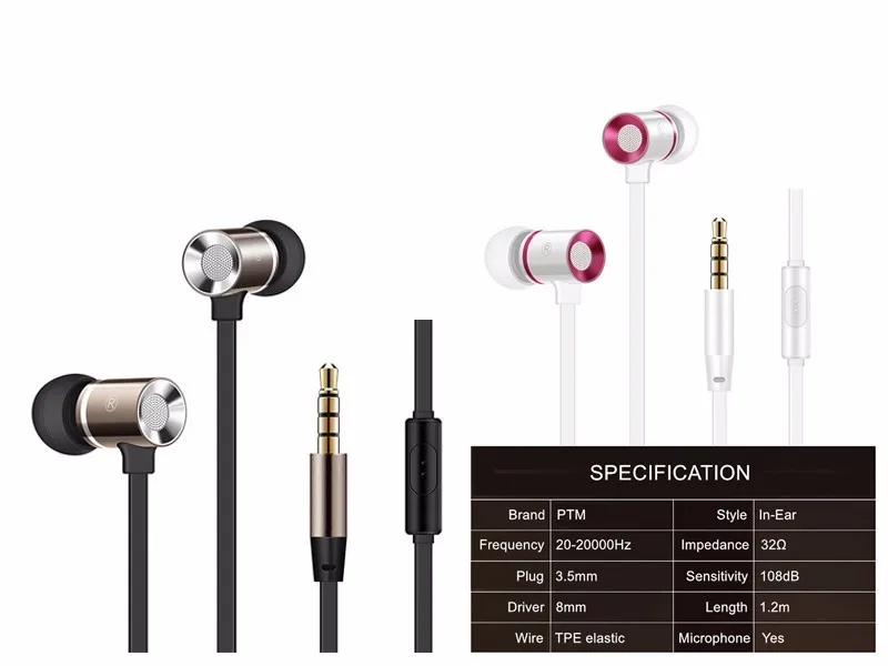 Wire Metal Earbuds Earphone Waterproof Earphone With Ip And Nk