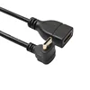 15cm Gold Plated 90 degree Mini HDMI up angle to HDMI Female Adapter Cable