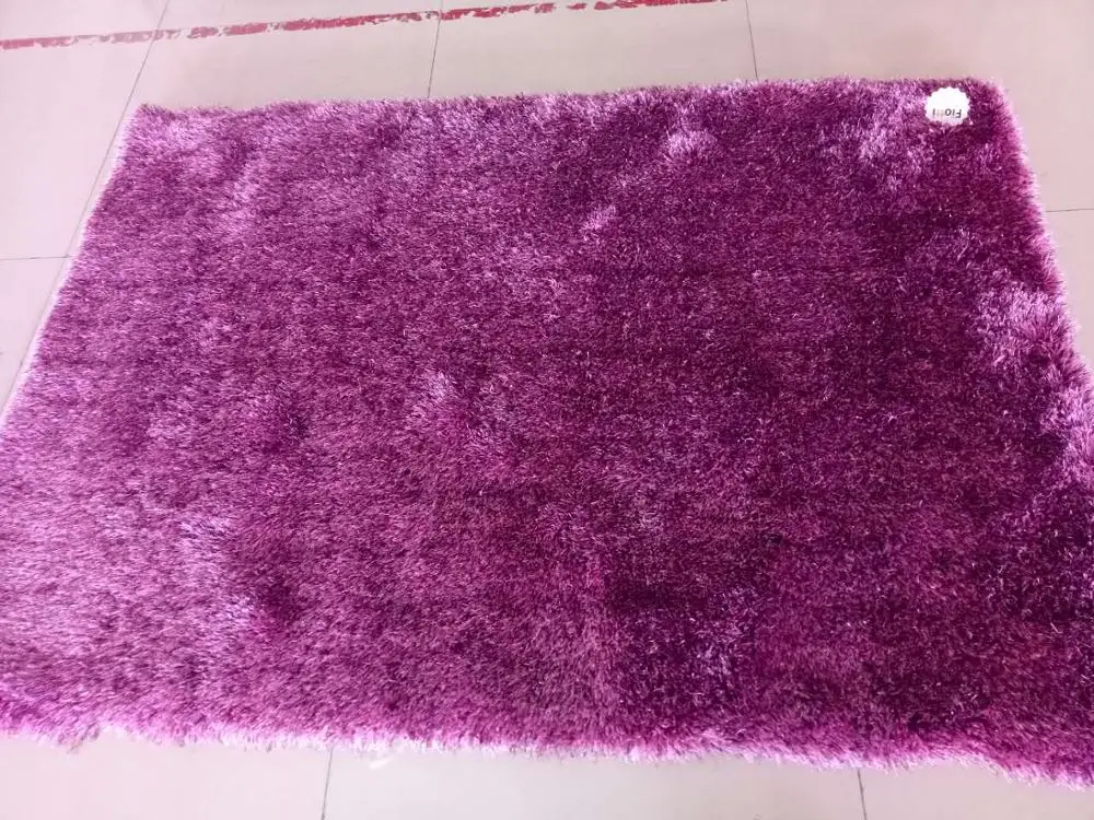 Rihome Pink Silk Floor Carpet Sri Lanka Long Pile Sewing Machine Carpet