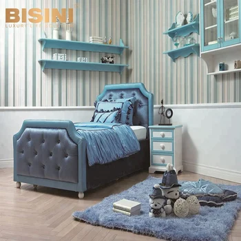 Bisini Boy Blue Ocean Wooden Bunk Bed For Kidfs Luxury Space Saving Twin Bed Of Children Bedroom Furniture Bf07 70059 Buy Wooden Bunk Bed For