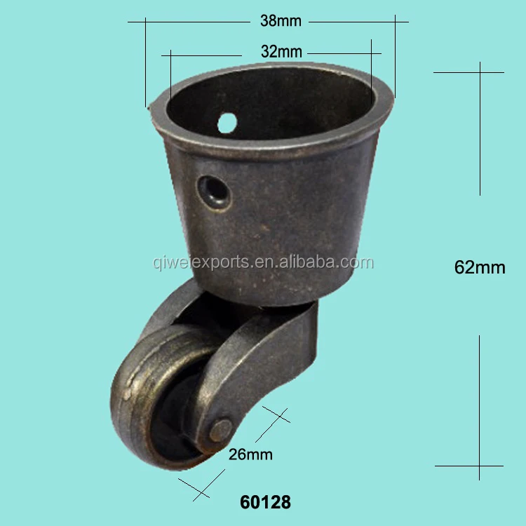 60128 small round brass caster