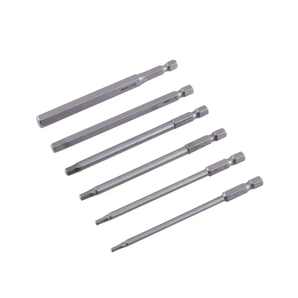 1//4/" Hex Shank 2.5mm Tip Magnetic Hexagon Screwdriver Bit 100mm Long 10pcs