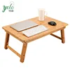 Large Bamboo Adjust Table Laptop Desk, Foldable Bed Table Serving Stand