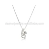 925 sterling silver Cherry leaves Double love necklace
