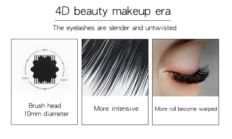 Hot Selling Eyelash Lengthening Quick Drying Long Lasting Waterproof 4D Fibre Mascara OEM